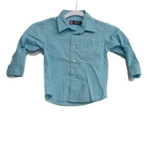 Chaps Boys Button-Up Blue Shirt Size 4T